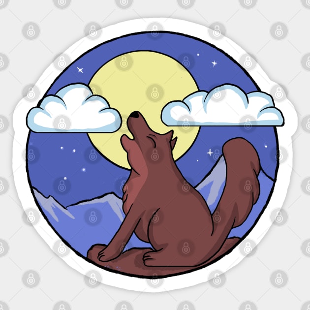 Lonely Wolf Sticker by Sweet Kawaii